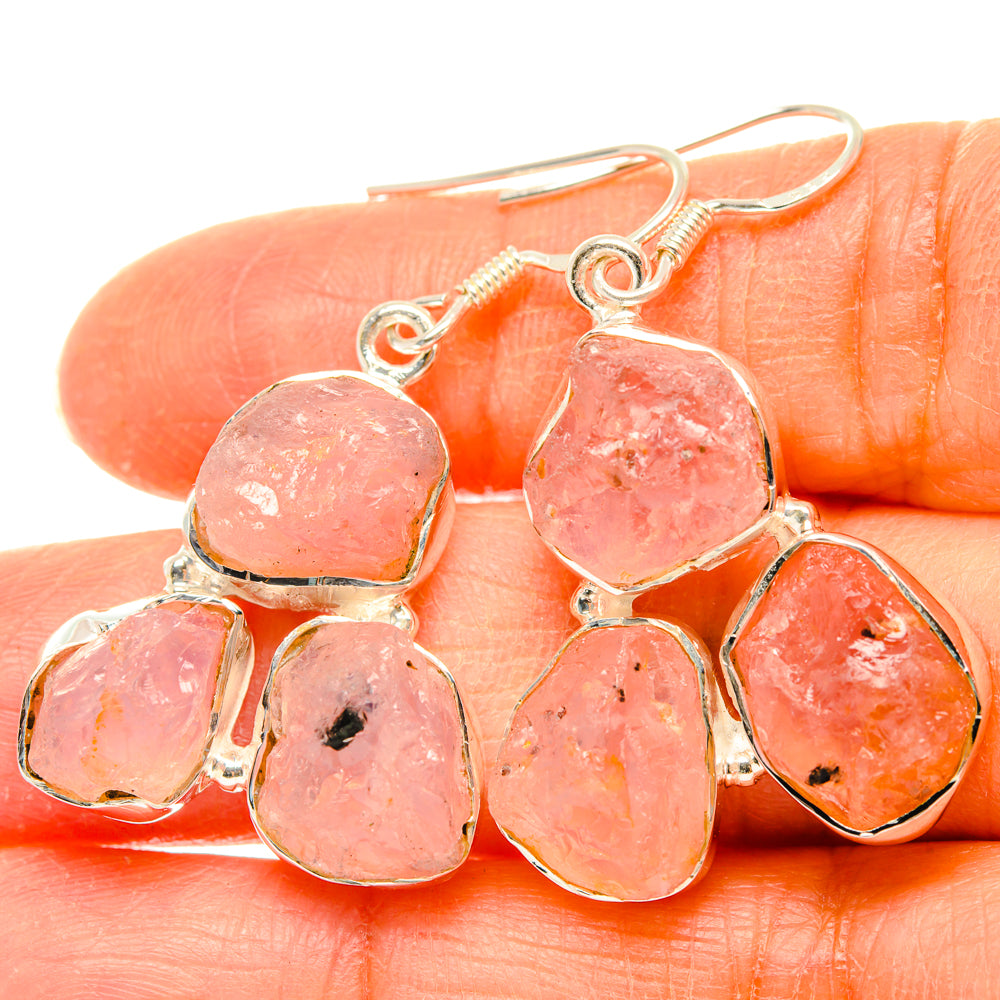 Rose Quartz Earrings handcrafted by Ana Silver Co - EARR428493