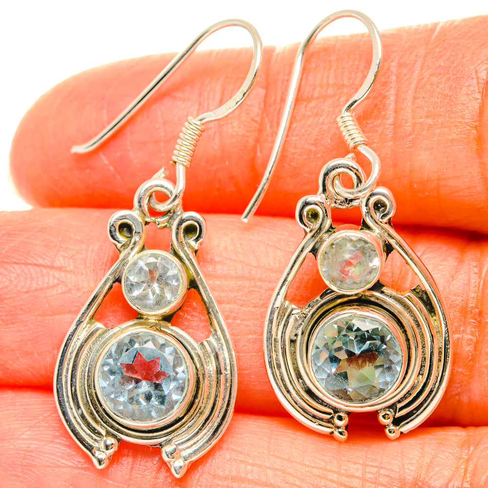 Blue Topaz Earrings handcrafted by Ana Silver Co - EARR428506