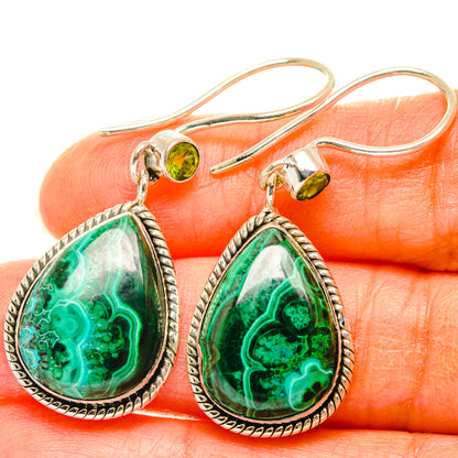 Malachite In Chrysocolla Earrings handcrafted by Ana Silver Co - EARR428511