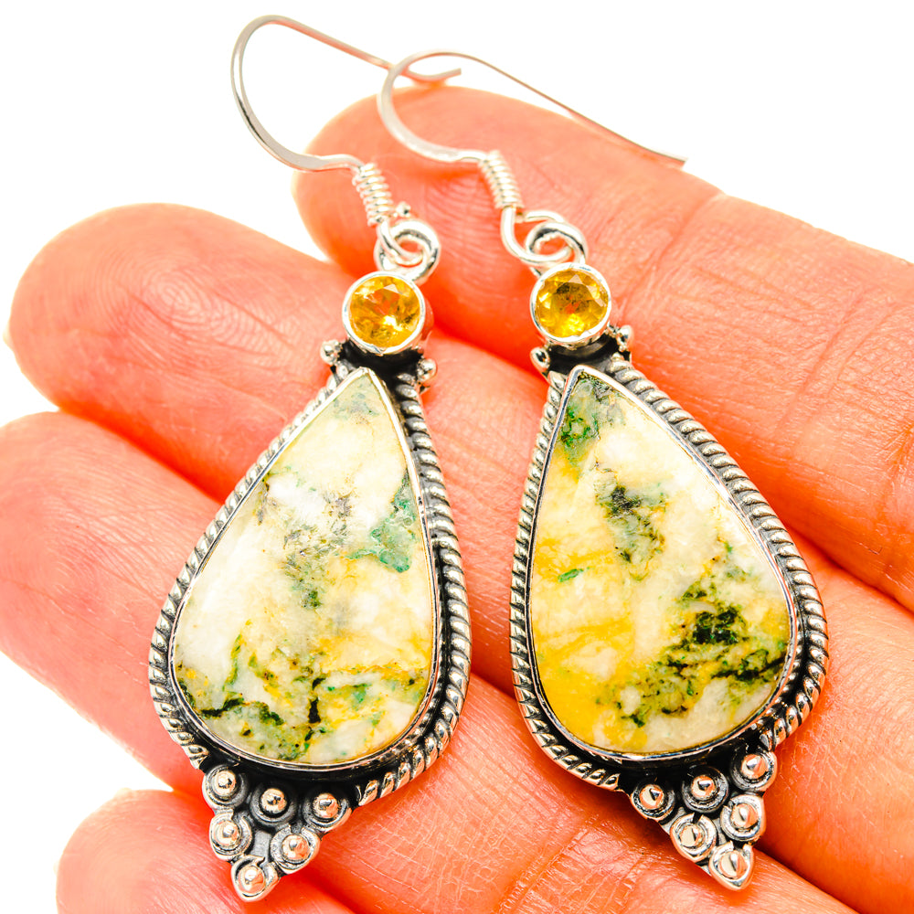 Green Jasper Earrings handcrafted by Ana Silver Co - EARR428513