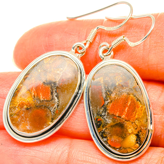 Orange Jasper Earrings handcrafted by Ana Silver Co - EARR428516