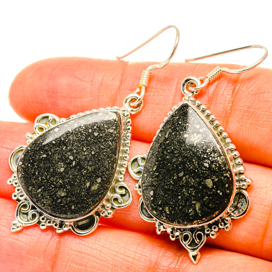 Black Agate Earrings handcrafted by Ana Silver Co - EARR428517
