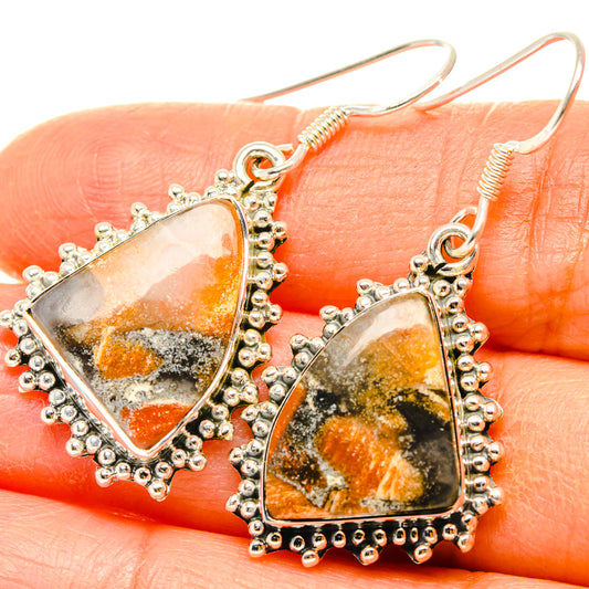 Orange Jasper Earrings handcrafted by Ana Silver Co - EARR428521