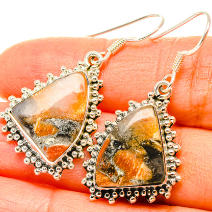 Orange Jasper Earrings handcrafted by Ana Silver Co - EARR428521