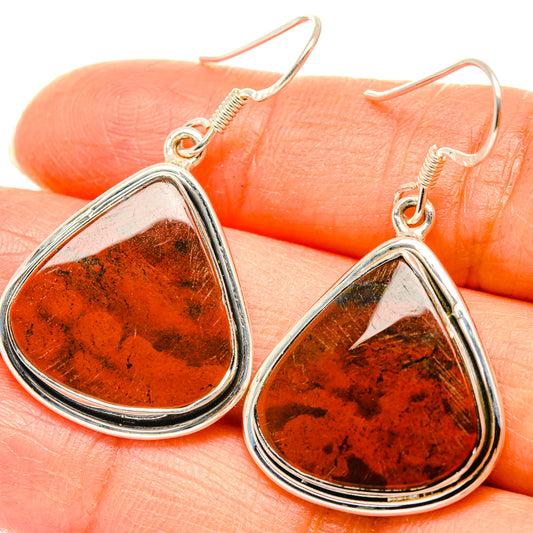 Bloodstone Earrings handcrafted by Ana Silver Co - EARR428523