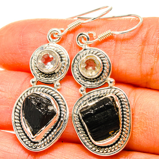 Black Tourmaline Earrings handcrafted by Ana Silver Co - EARR428529