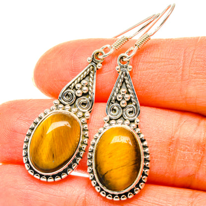 Tiger Eye Earrings handcrafted by Ana Silver Co - EARR428531