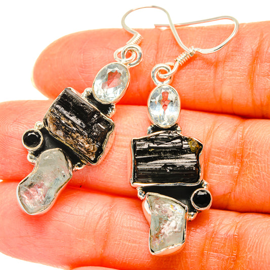 Black Tourmaline Earrings handcrafted by Ana Silver Co - EARR428533