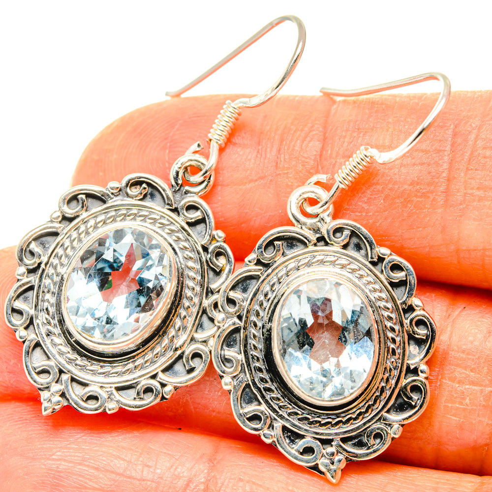 Blue Topaz Earrings handcrafted by Ana Silver Co - EARR428538