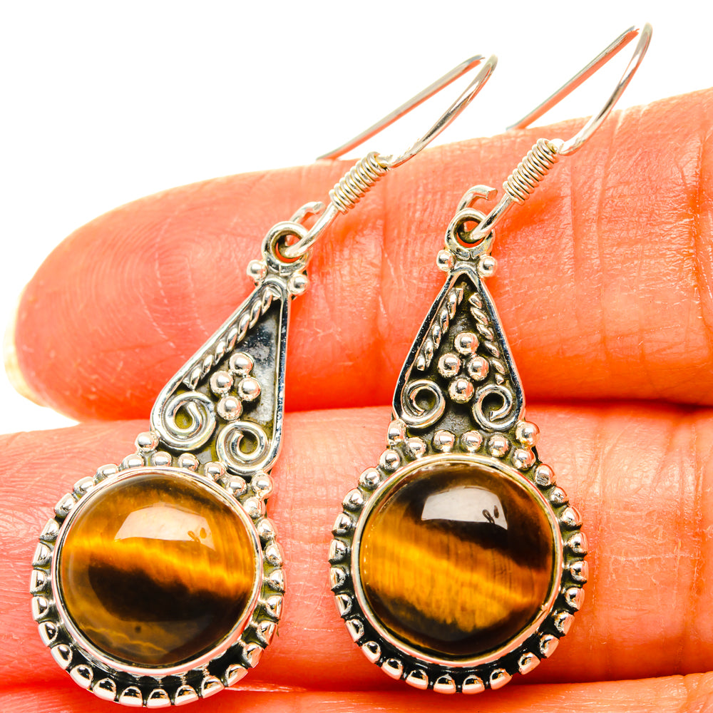 Tiger Eye Earrings handcrafted by Ana Silver Co - EARR428602