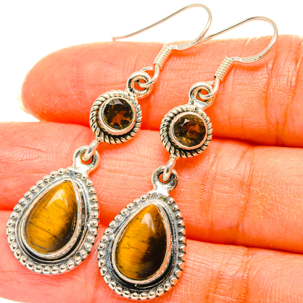 Tiger Eye Earrings handcrafted by Ana Silver Co - EARR428620
