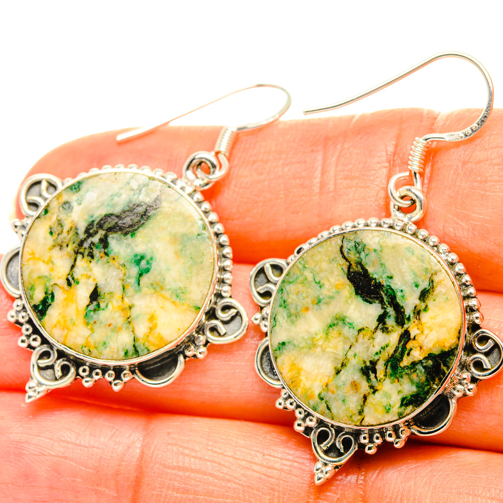 Green Jasper Earrings handcrafted by Ana Silver Co - EARR428622