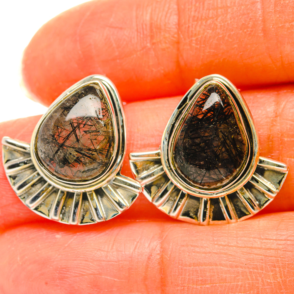 Tourmalinated Quartz Earrings handcrafted by Ana Silver Co - EARR428628