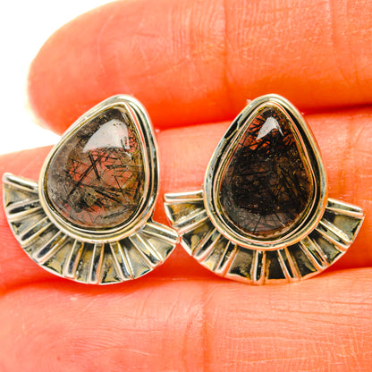 Tourmalinated Quartz Earrings handcrafted by Ana Silver Co - EARR428628