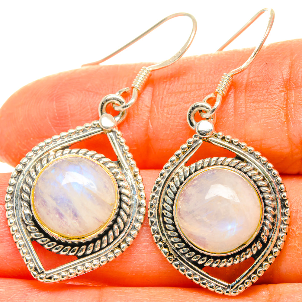 Rainbow Moonstone Earrings handcrafted by Ana Silver Co - EARR428630