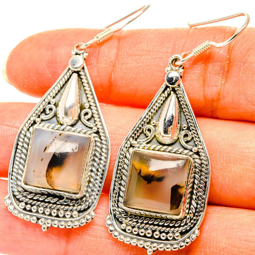 Montana Agate Earrings handcrafted by Ana Silver Co - EARR428631