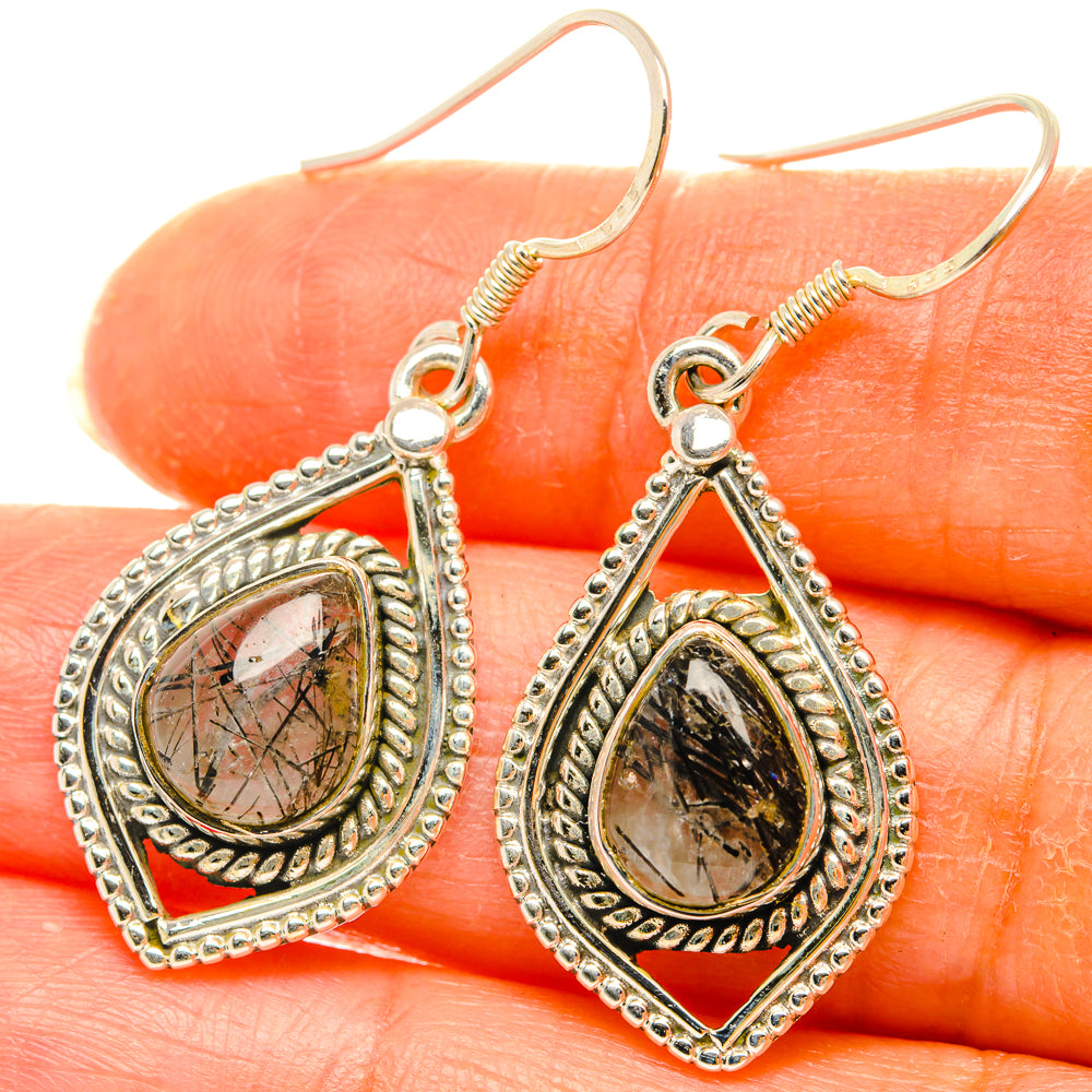 Tourmalinated Quartz Earrings handcrafted by Ana Silver Co - EARR428632