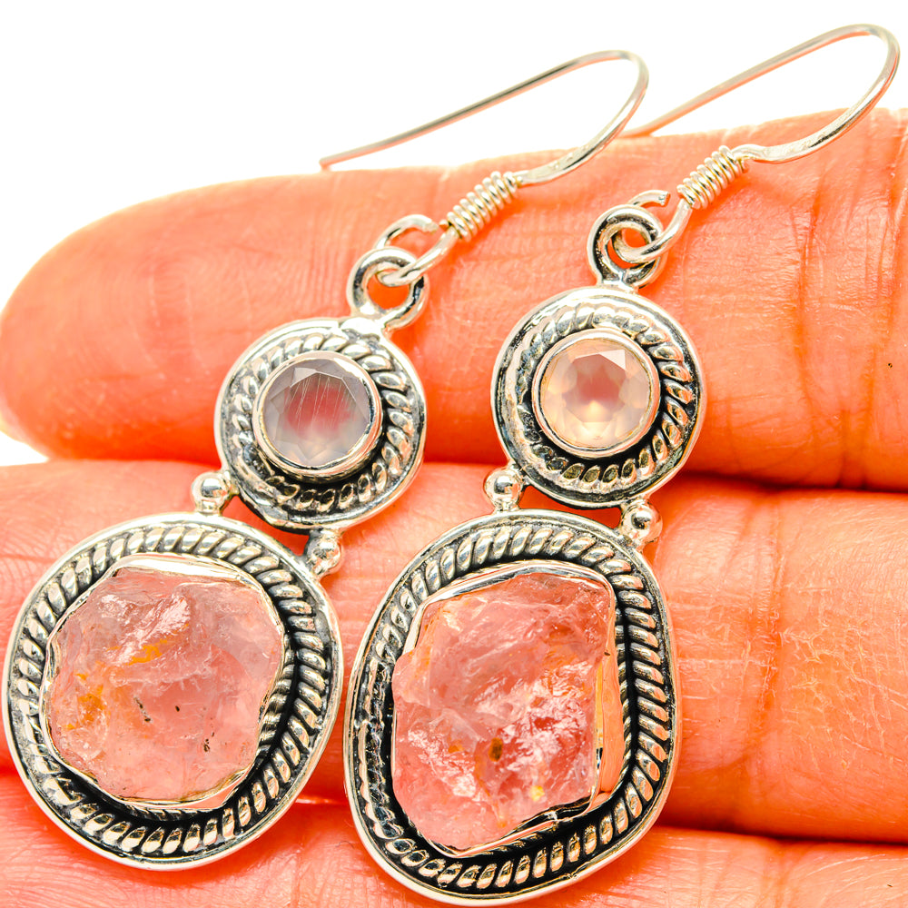 Rose Quartz Earrings handcrafted by Ana Silver Co - EARR428644