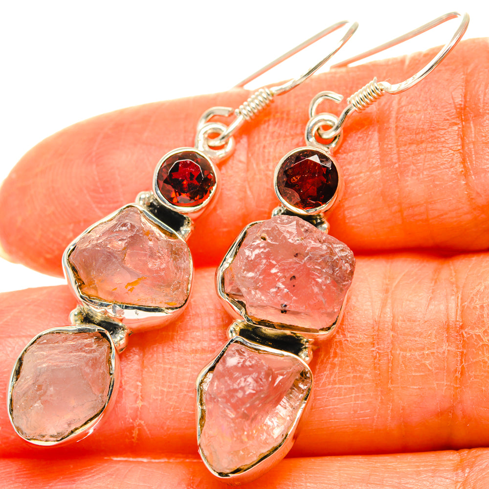 Rose Quartz Earrings handcrafted by Ana Silver Co - EARR428658