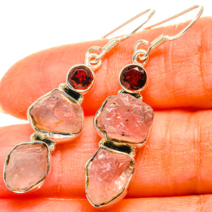 Rose Quartz Earrings handcrafted by Ana Silver Co - EARR428658