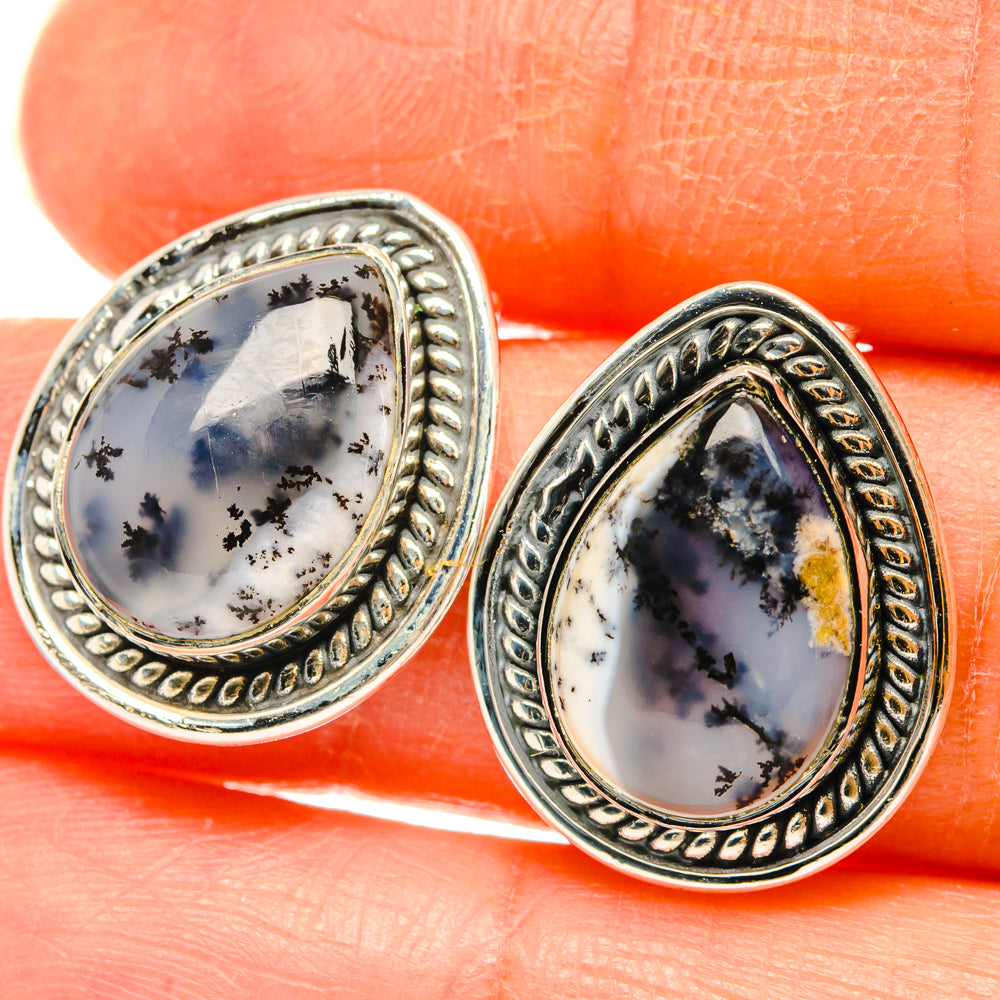 Dendritic Opal Earrings handcrafted by Ana Silver Co - EARR428667