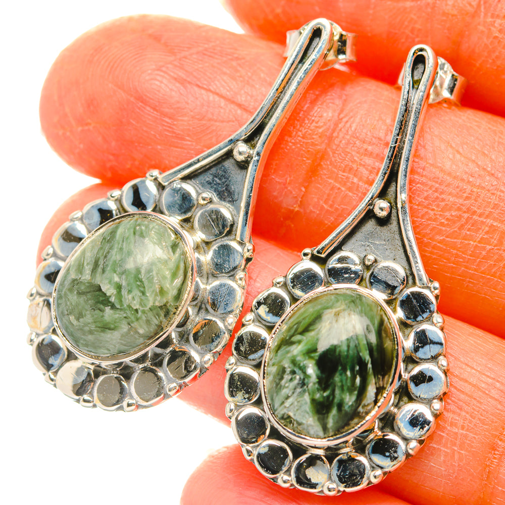 Seraphinite Earrings handcrafted by Ana Silver Co - EARR428672