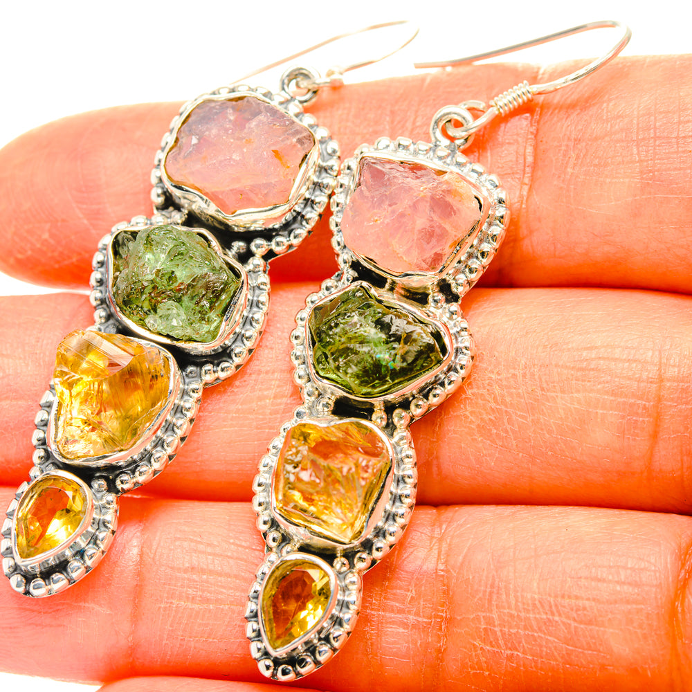 Rose Quartz Earrings handcrafted by Ana Silver Co - EARR428690