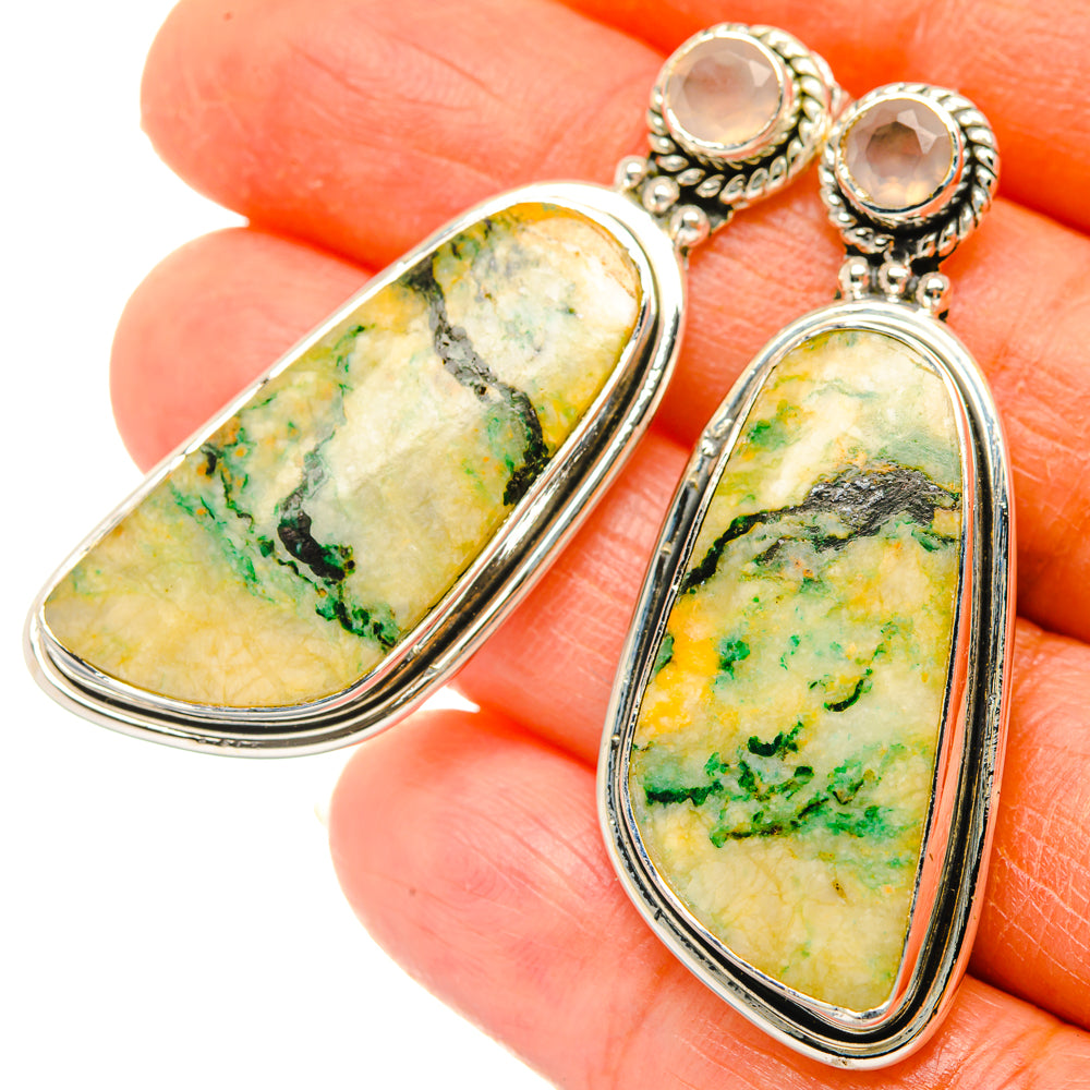 Green Jasper Earrings handcrafted by Ana Silver Co - EARR428694