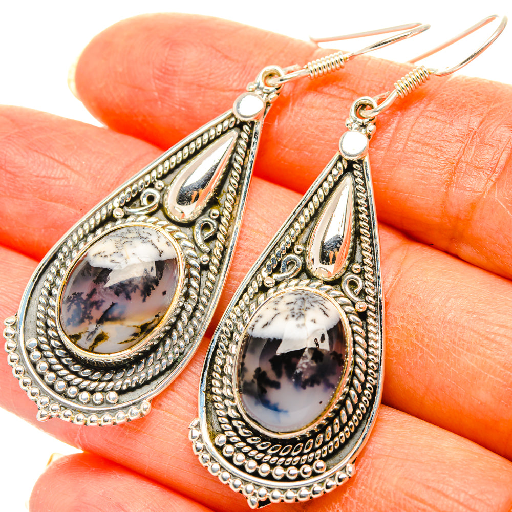 Dendritic Opal Earrings handcrafted by Ana Silver Co - EARR428700