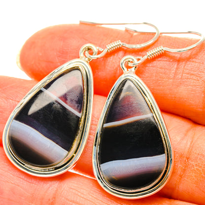 Botswana Agate Earrings handcrafted by Ana Silver Co - EARR428701