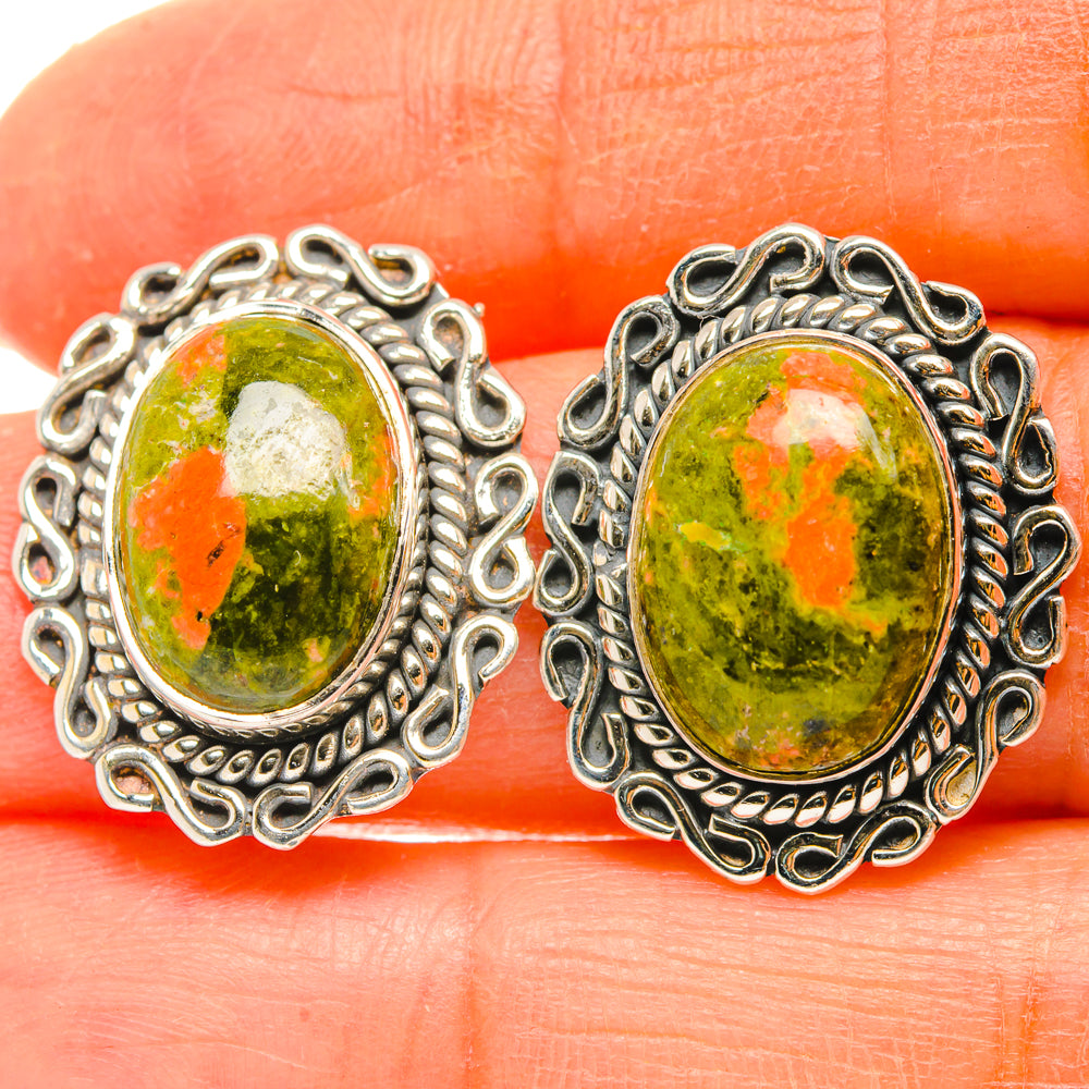 Unakite Earrings handcrafted by Ana Silver Co - EARR428706