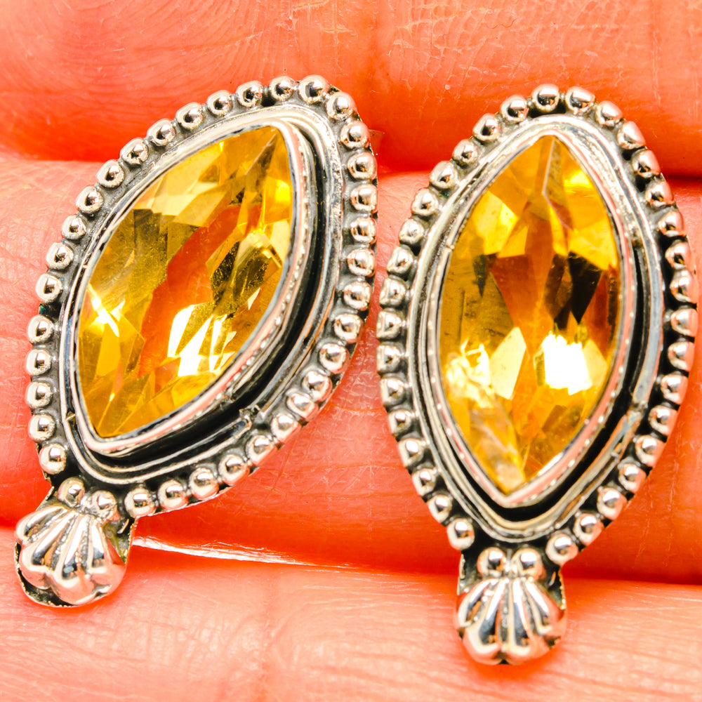 Citrine Earrings handcrafted by Ana Silver Co - EARR428711