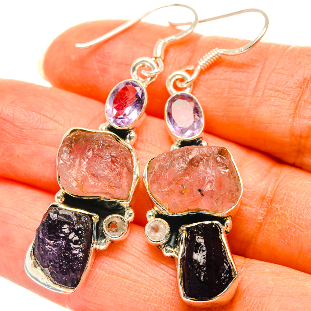 Rose Quartz Earrings handcrafted by Ana Silver Co - EARR428719