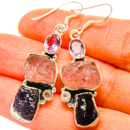 Rose Quartz Earrings handcrafted by Ana Silver Co - EARR428719
