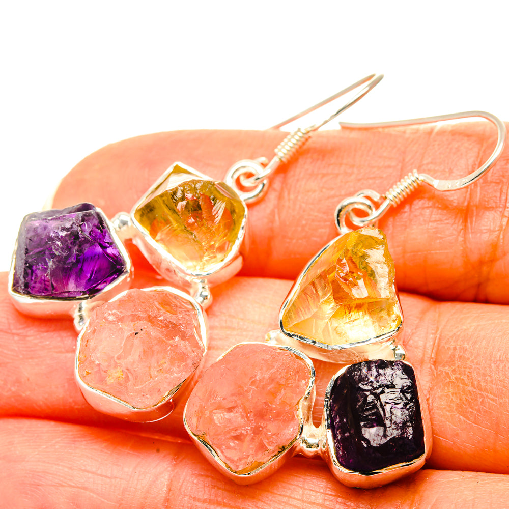 Rose Quartz Earrings handcrafted by Ana Silver Co - EARR428724