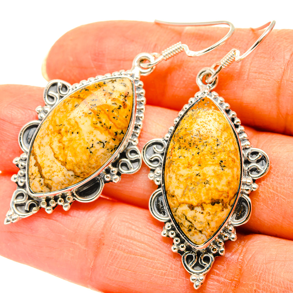Picture Jasper Earrings handcrafted by Ana Silver Co - EARR428728