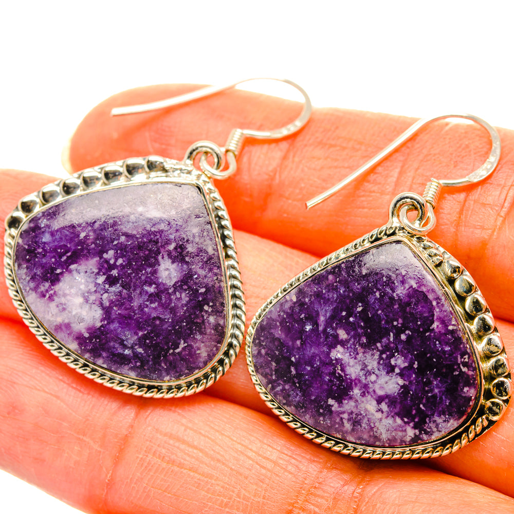 Lepidolite Earrings handcrafted by Ana Silver Co - EARR428729