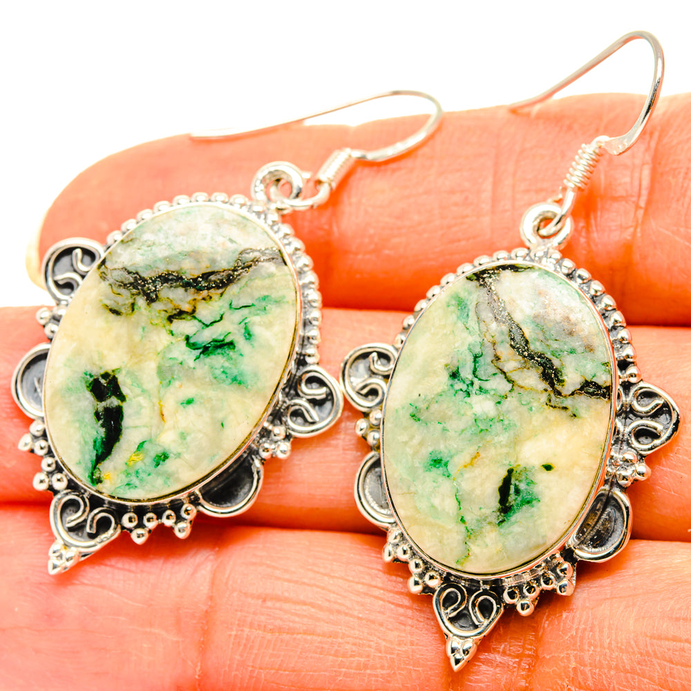 Green Jasper Earrings handcrafted by Ana Silver Co - EARR428742