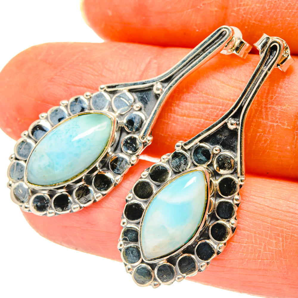 Larimar Earrings handcrafted by Ana Silver Co - EARR428744