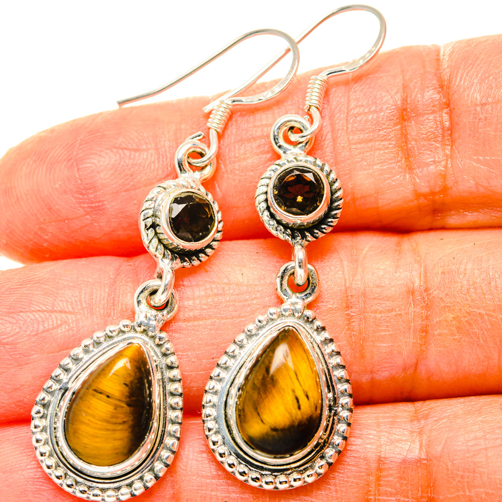 Tiger Eye Earrings handcrafted by Ana Silver Co - EARR428757