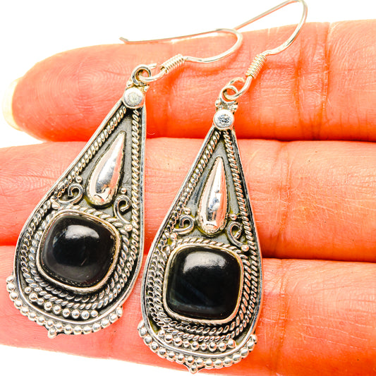 Black Onyx Earrings handcrafted by Ana Silver Co - EARR428777