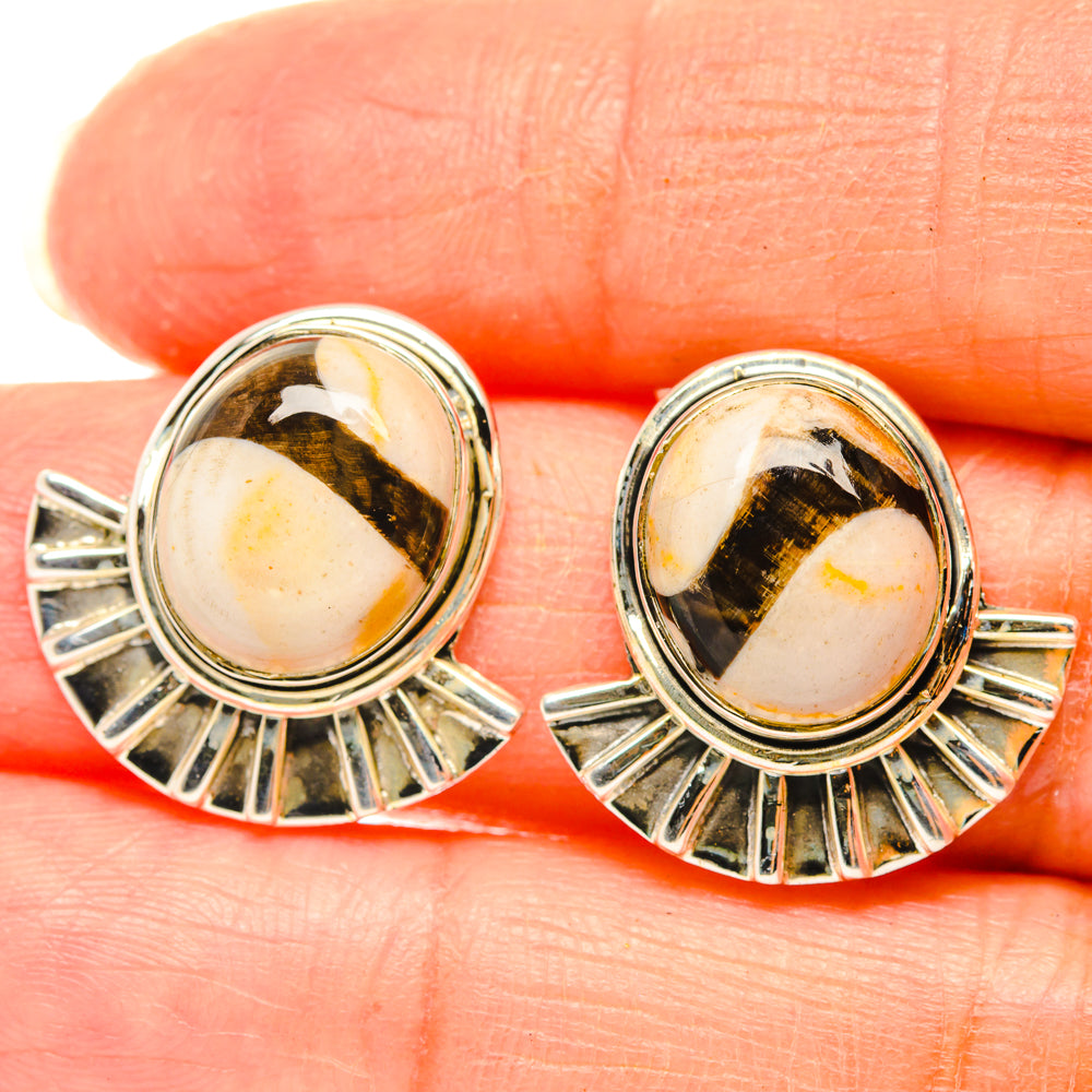 Peanut Wood Jasper Earrings handcrafted by Ana Silver Co - EARR428780