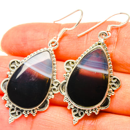 Botswana Agate Earrings handcrafted by Ana Silver Co - EARR428784