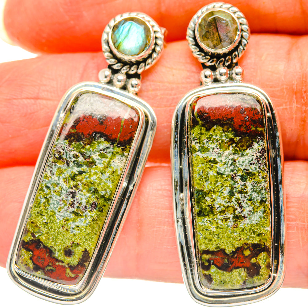 Dragon's Blood Stone Earrings handcrafted by Ana Silver Co - EARR428788