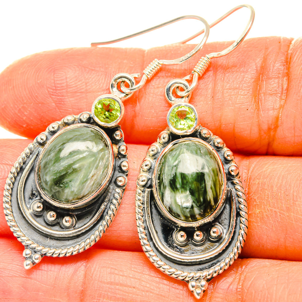 Seraphinite Earrings handcrafted by Ana Silver Co - EARR428793