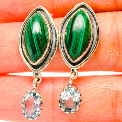 Malachite Earrings handcrafted by Ana Silver Co - EARR428798