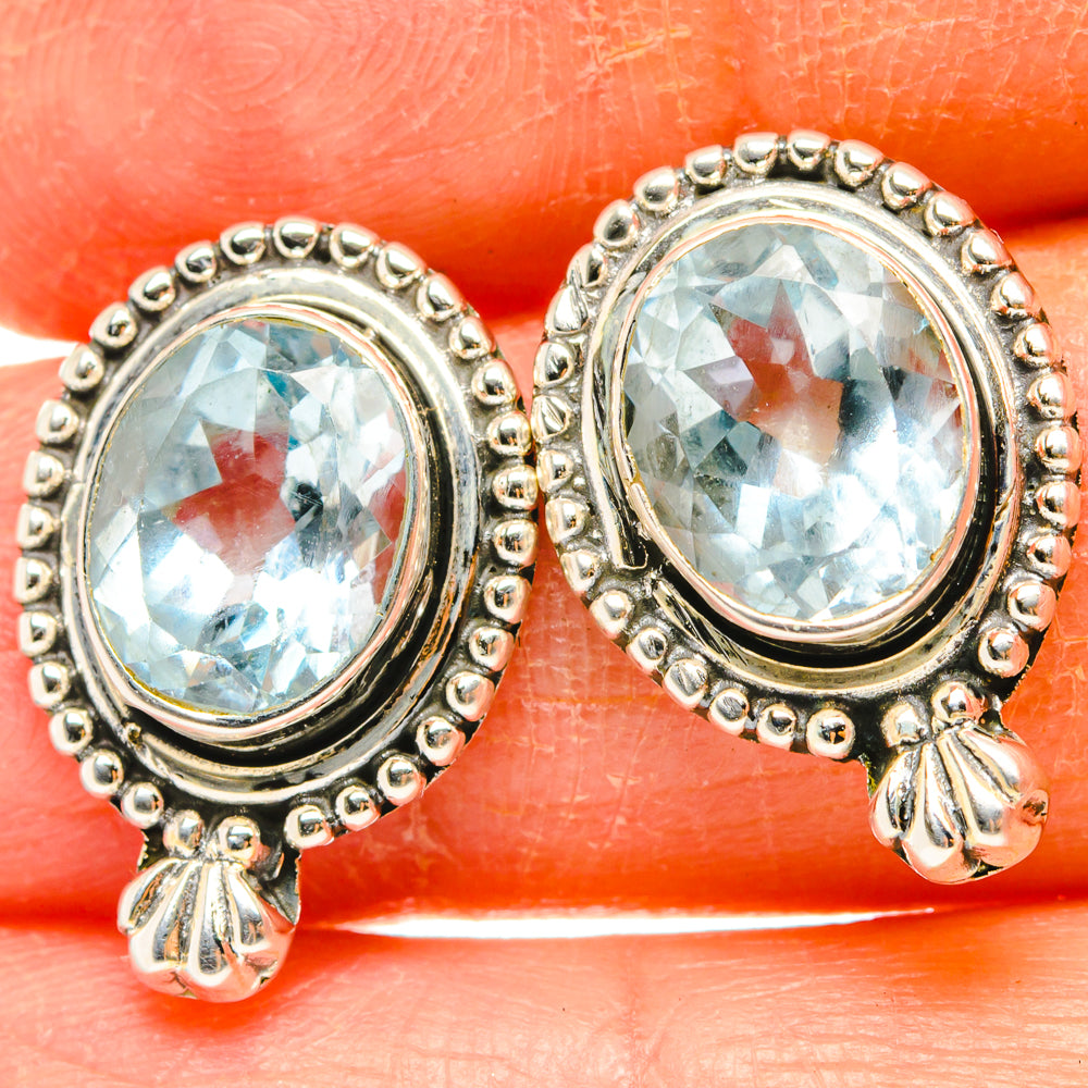 Blue Topaz Earrings handcrafted by Ana Silver Co - EARR428800