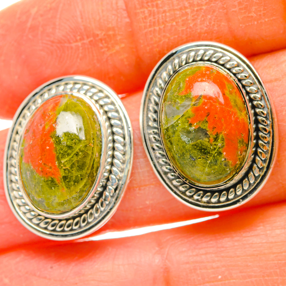 Unakite Earrings handcrafted by Ana Silver Co - EARR428807