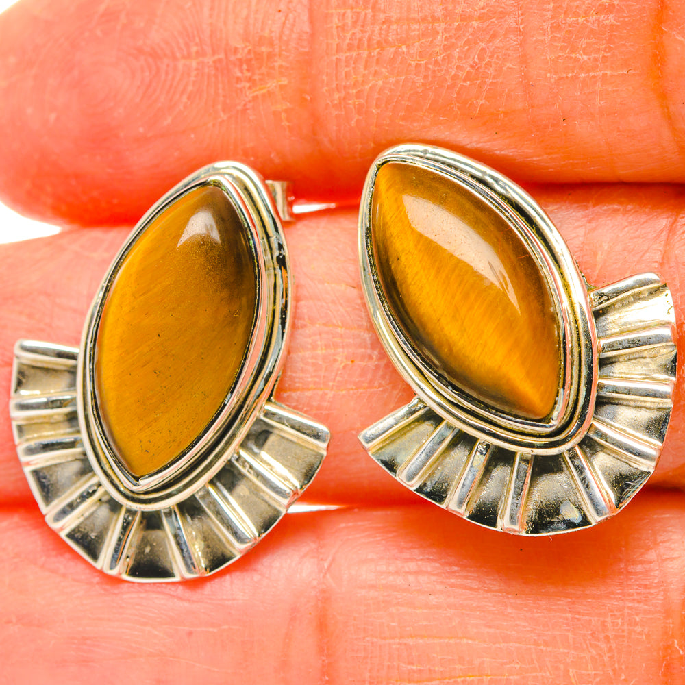 Tiger Eye Earrings handcrafted by Ana Silver Co - EARR428815
