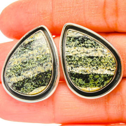 Green Swiss Opal Earrings handcrafted by Ana Silver Co - EARR428816